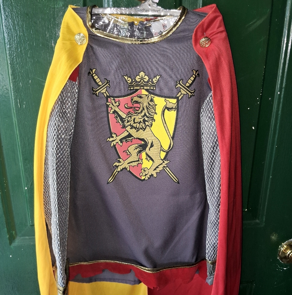 Knight Costume with Red and Yellow Cape